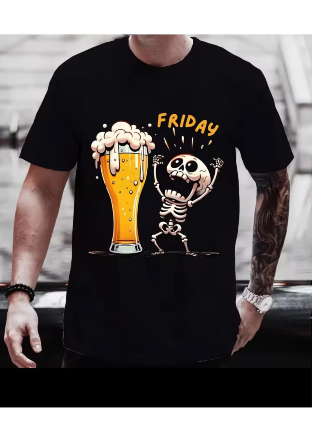 Skeleton Friday Retro Friday Beer Skeleton T-shirt,father’s Day Present/gift,novelty ...