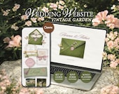 Vintage Garden Wedding Website Template • Editable Canva Invitation with RSVP • Digital Download