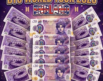 BTS World Tour 2026 Pound Bills| London Concert| Editable Canva Template (Digital Download)
