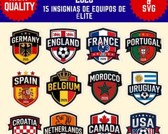 Paquete Mundial 2026 – 15 Escudos de Equipos Elite, SVG y PNG