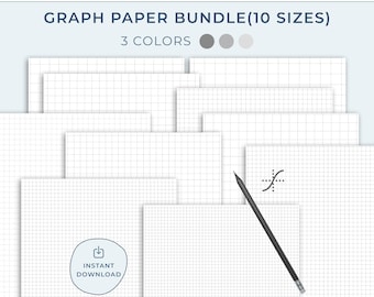 Printable Graph Paper Bundle: A4, A5, US Letter, Half Letter Sizes (PDF Download)