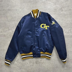 Georgia Tech Yellow Jackets Satin Bomber Letterman Classic Football Vintage University College Varsity Jackets