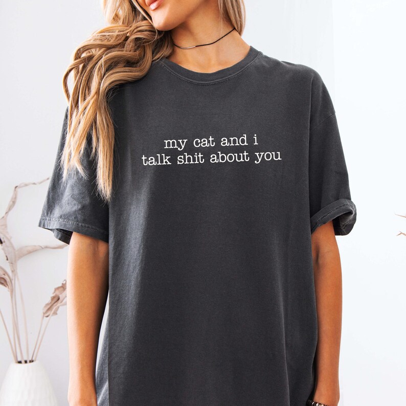 Camiseta con estampado de gato sarcástico: Camiseta con gráfico de humor ingenioso sobre mascotas / A350 imagen 4