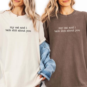 Camiseta con estampado de gato sarcástico: Camiseta con gráfico de humor ingenioso sobre mascotas / A350 imagen 6