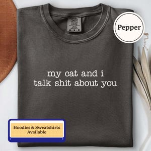 Camiseta con estampado de gato sarcástico: Camiseta con gráfico de humor ingenioso sobre mascotas / A350 imagen 3