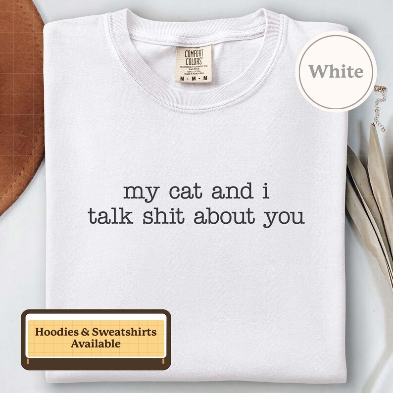 Camiseta con estampado de gato sarcástico: Camiseta con gráfico de humor ingenioso sobre mascotas / A350 imagen 11