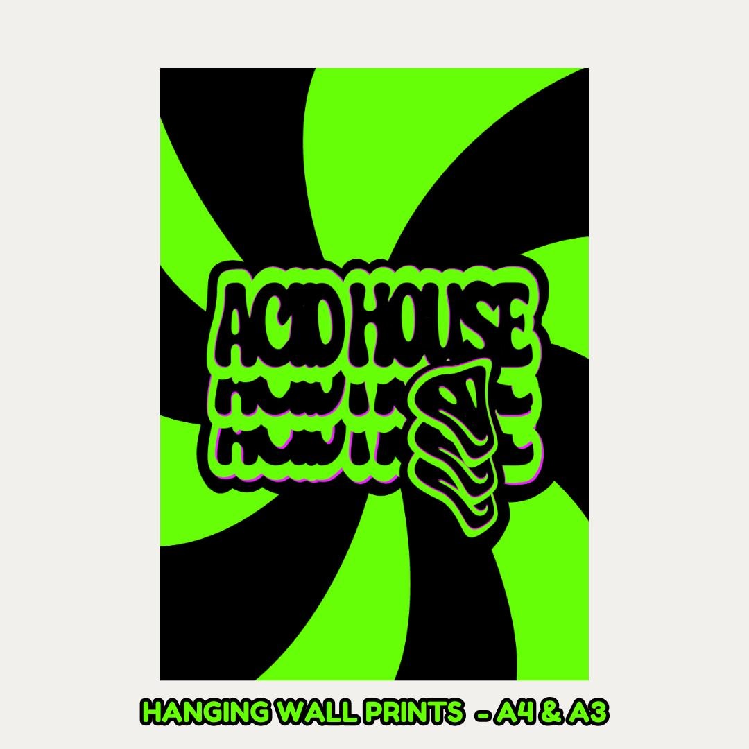 Old School Rave Inspired Neon Wall Print | Acid House - Etsy