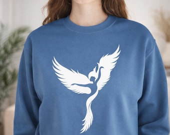 White Bird Sweatshirt for Women, Minimalist Graphic Crewneck, Unisex Pullover, Inspirational Gift