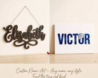 Custom 3D Name Art – Vinyl or Hanging Display (Digital Download)