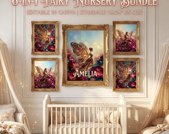 Personalized Fairy Name Art, Magical Nursery Wall Decor (Digital Download)