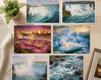 Niagara Falls Oil Painting Collection – 6 Digital Prints, Signed A. (Digital Download)