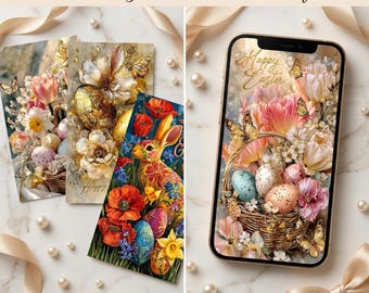 12 Easter Digital Cards – Vertical Phone Wallpapers, Social Media Greetings for Instagram WhatsApp