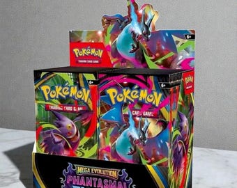Mega Evolution Phantasmal Flames Booster Pack | Novelty TCG Packs for Kids & Casual Play | Fan Made Proxy Trading Cards Prop