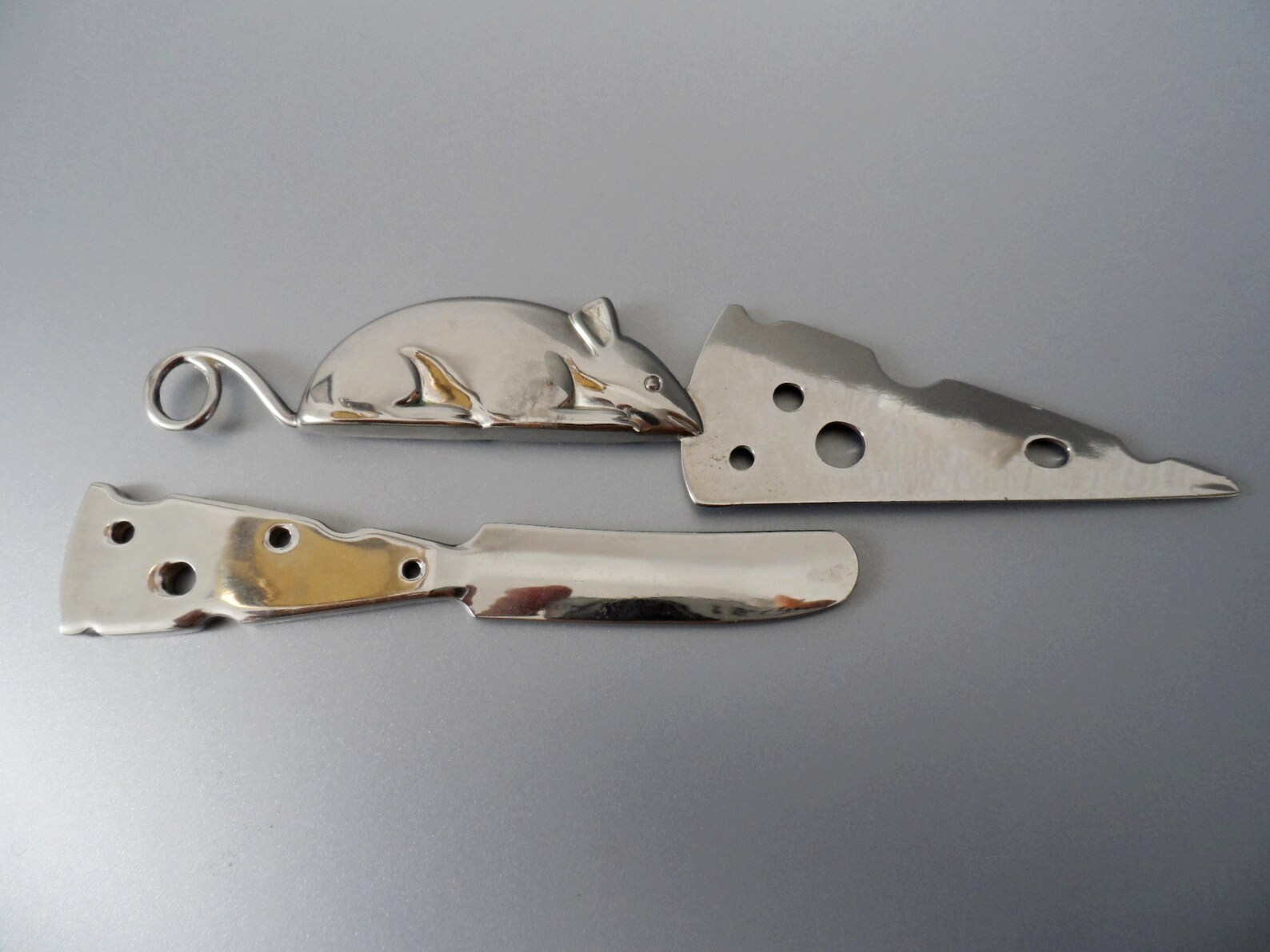 CHEEEEEEESE Mouse Handle Cheese Knife Butter Knife Set Silver Etsy