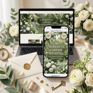 Wedding Invitation Website Template Canva, Modern Minimalist Wedding Website, QR Code, Editable Digital Invitation, RSVP, Share by Link