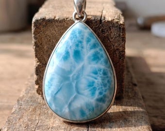 Larimar Pendant, 925 Sterling Silver Pendant, Gemstone Pendant