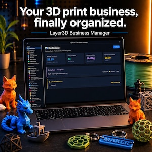 Layer3D Business Manager — All-in-One App for 3D Print Makers | No Subscription | Works Offline