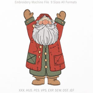Disegno per ricamo della slitta di Babbo Natale - 9 misure incluse - File per macchina da ricamo con albero di Natale e regali - Download immediato, EMB, jef, pes, dst, hus