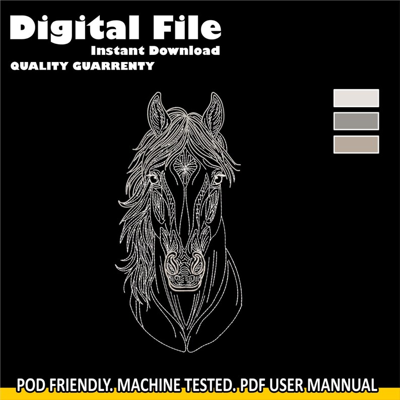 Minimalist Horse Head Embroidery Design, Continuous Line Art ...