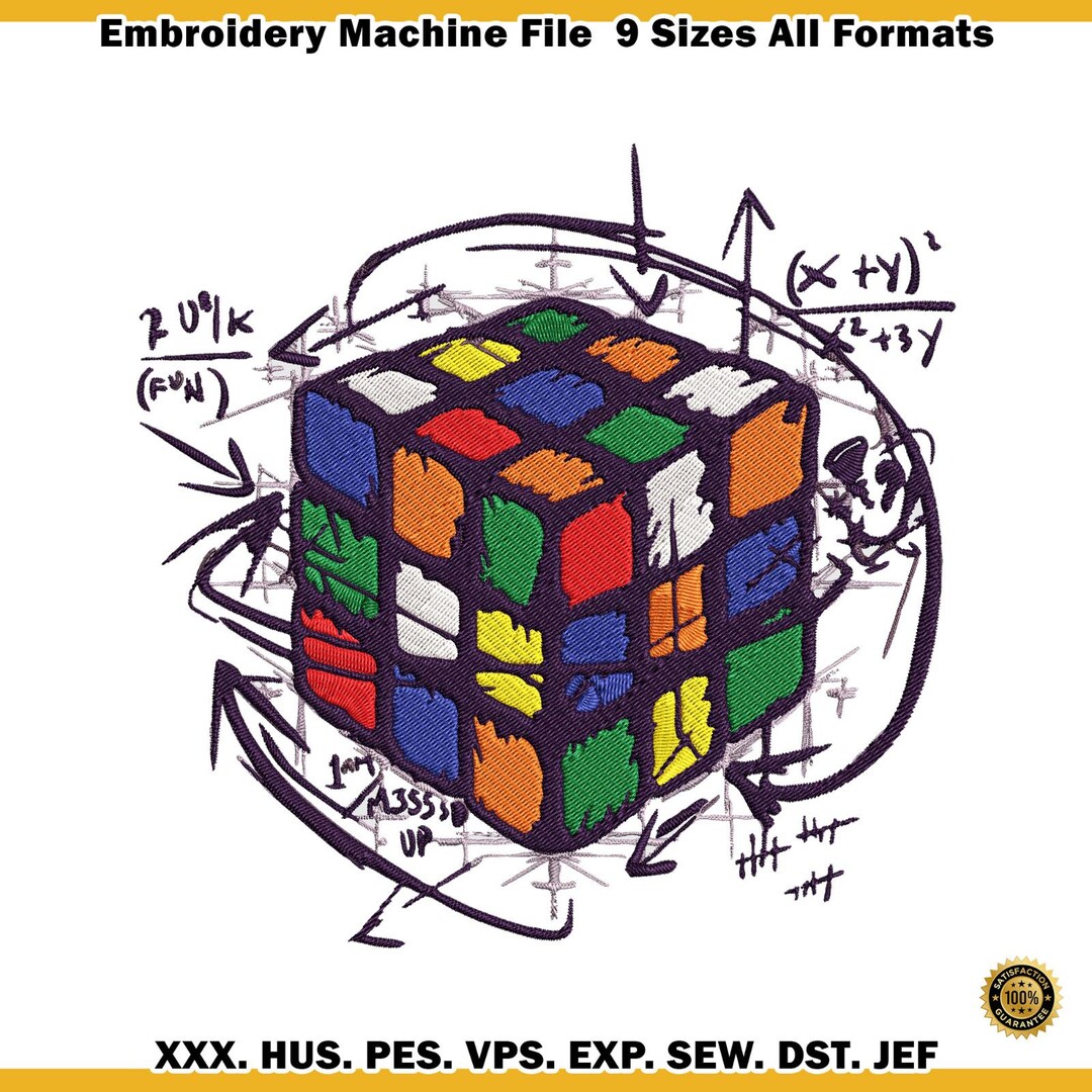 Mathematical Logic Cube Embroidery Design, Analytical Puzzle Solver ...