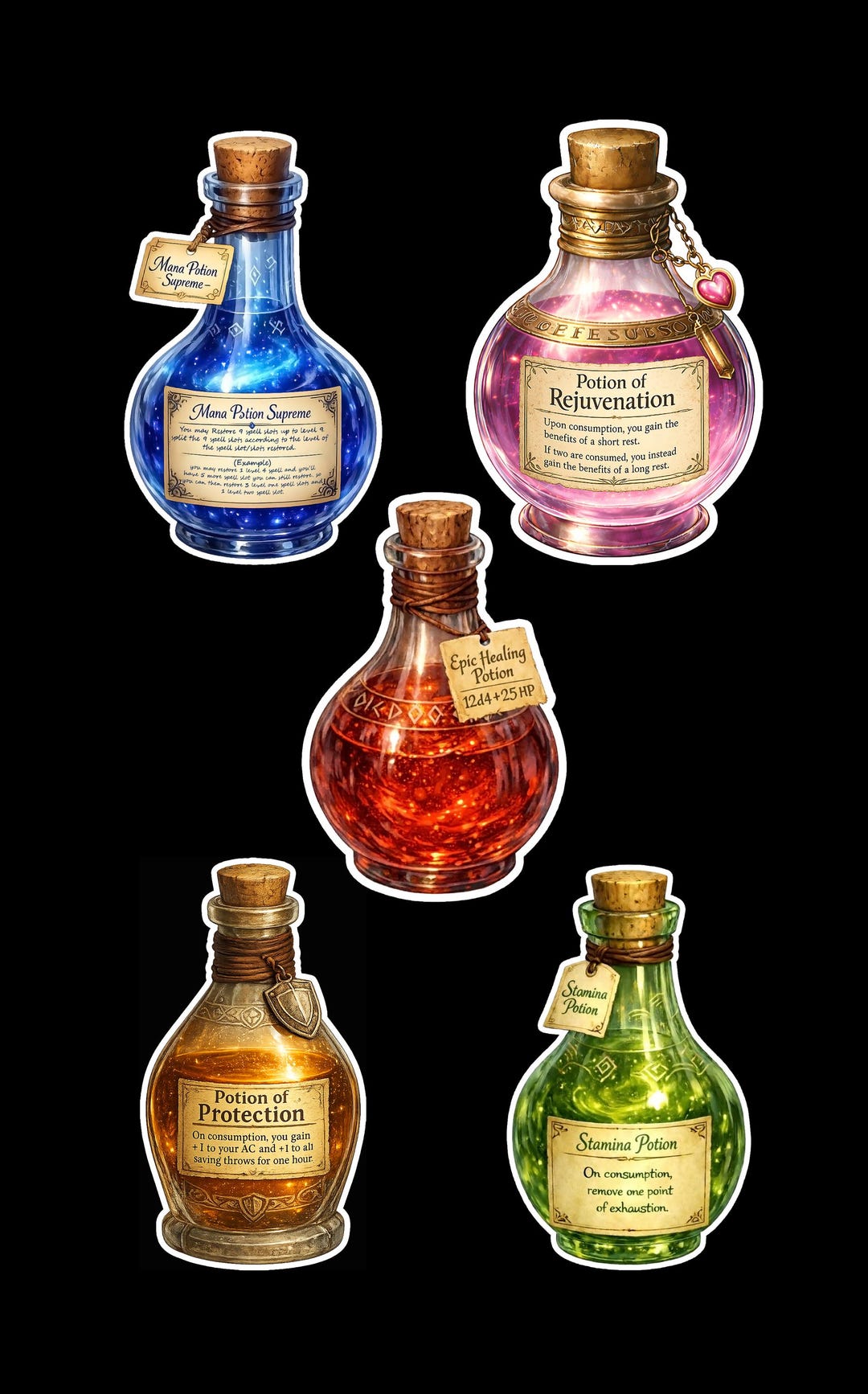 Colonge Potion Adventure Potion Collection PNG Bundle – 5 Fantasy RPG Potions - Etsy