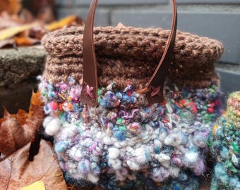 Crochet Art Yarn Basket — Handmade Fiber Art Storage | Cottagecore Home Decor | Eco Friendly Gift