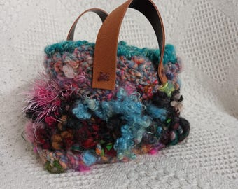 Crochet Art Yarn Basket — Handmade Fiber Art Storage | Cottagecore Home Decor | Eco Friendly Gift