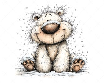 14 wunderliche arktische Tiere Clipart JPG Bundle | Polar Tier Illustrationen