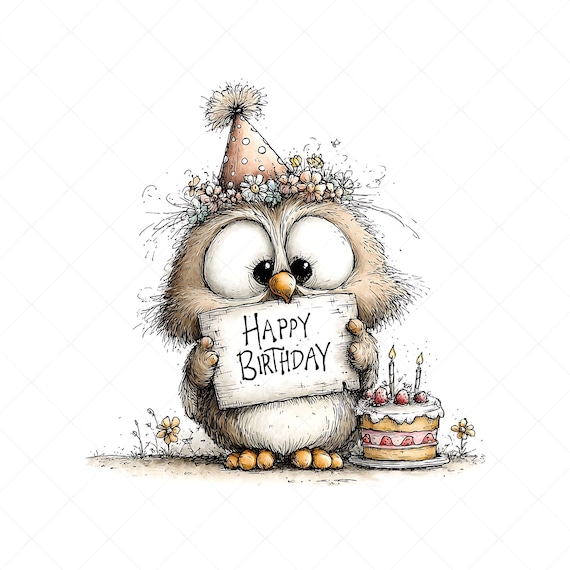 16 Whimsical Birthday Woodland Animals Clipart JPG |  Forest Animal Happy Birthday Sign