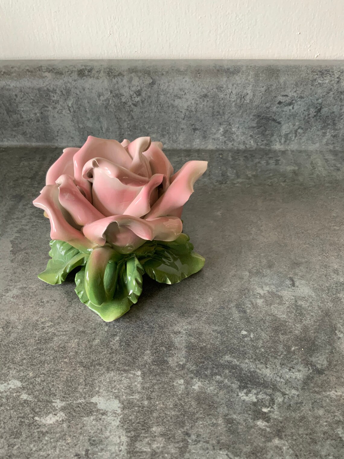 Italian Rose Porcelain Hand Painted Candle Holder Vintage Etsy