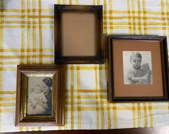 Three Vintage Wood Photo Frames, Set Of Three Collectible Frames, Home Decor, Frame Collection, Table/Mantle Decor, Home Staging