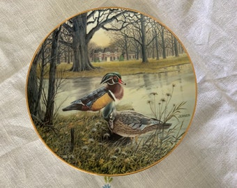 Plate Decor, Living With Nature, Bart Jerner Duck Plate, The Wood Duck, Collectible Plate Decor, 1987, Wall Decor