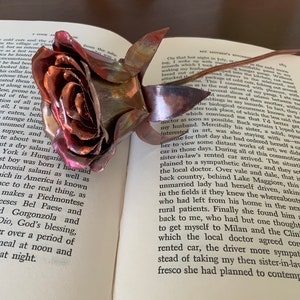 Birthday, Mothers Day Gift, Copper Rose/Flower, Handmade/Handcrafted Art, Anniversary Gift, Flower Art Sculpture image 8