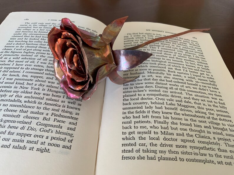 Birthday, Mothers Day Gift, Copper Rose/Flower, Handmade/Handcrafted Art, Anniversary Gift, Flower Art Sculpture image 8