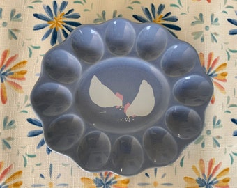 Vintage Deviled Egg Plate From The Auntie Em Collection By Treasure Craft, Collectible Plate, Easter Plate