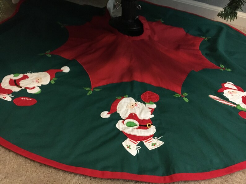 Vintage Christmas Tree Skirt By House Of Hatten Santa Tree Skirt