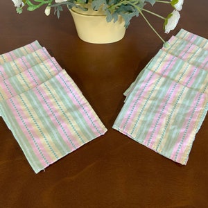 Spring Garden Stripe Napkins By Colordrift, Set Of Eight Spring/Summer Poly/Cotton Blend