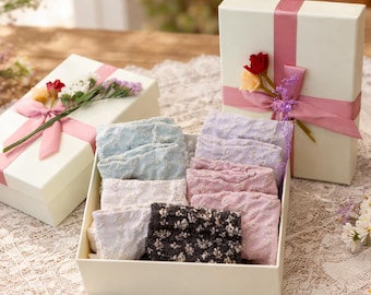 Floral Crew Socks, Designed & Made in Korea, French Small Flower Socks, Gift for Her