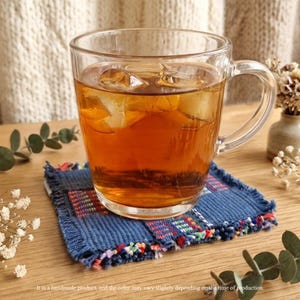 Handwoven Colorful Coasters | Patchwork Mug Rugs | Handmade Table Decor | Housewarming Gift | Boho Cottagecore