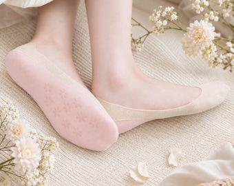 No Show Socks for Women, Non Slip Cotton Invisible Socks