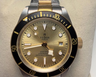 Vintage Tudor Automatik-Uhrwerk aus Edelstahl, goldene Zifferblatt Herrenuhr, Geschenk für Männer, Geburtstags- und Jahrestagsgeschenk, Geschenk für ihn