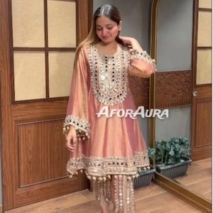 Pakistani Designer Georgette fully embroidered Sequence Work Readymade Salwar Kameez Stitched Wedding Wear Suits