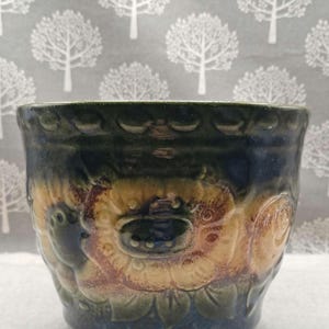 Vintage Scheurich Keramik Planter 887-12, West German Drip Glaze Pot