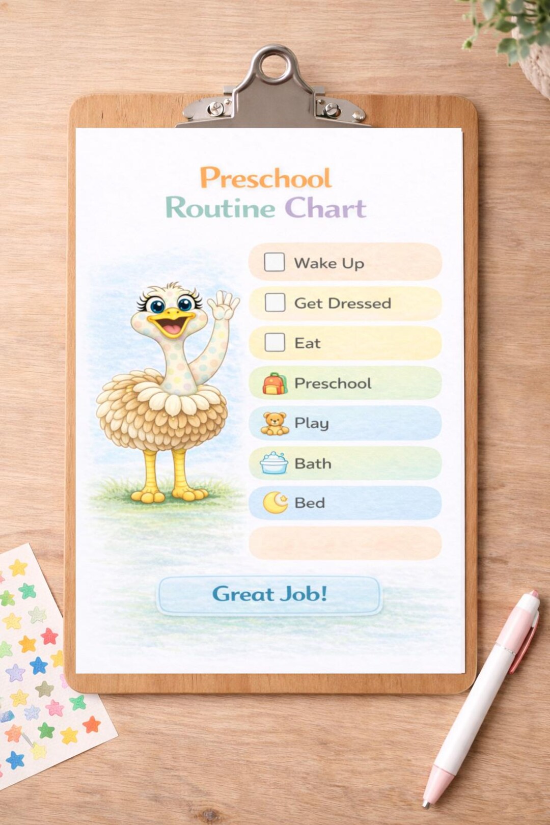 Preschool Routine Review Preschool Routine Chart Printable, Visual Schedule for Kids, Daily ...