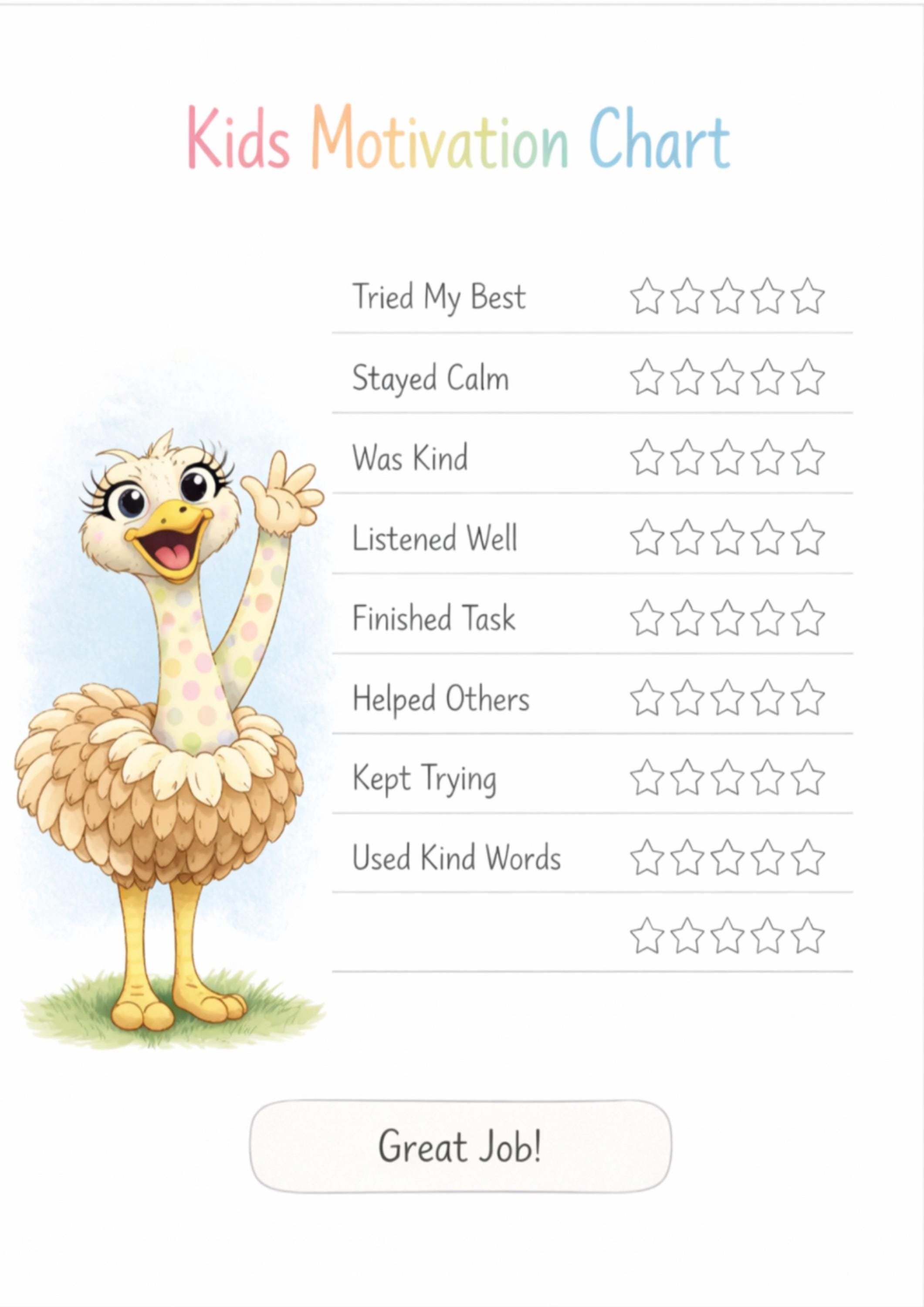 Motivation Tracker Printable – Positive Behavior Reward List – Habit ...
