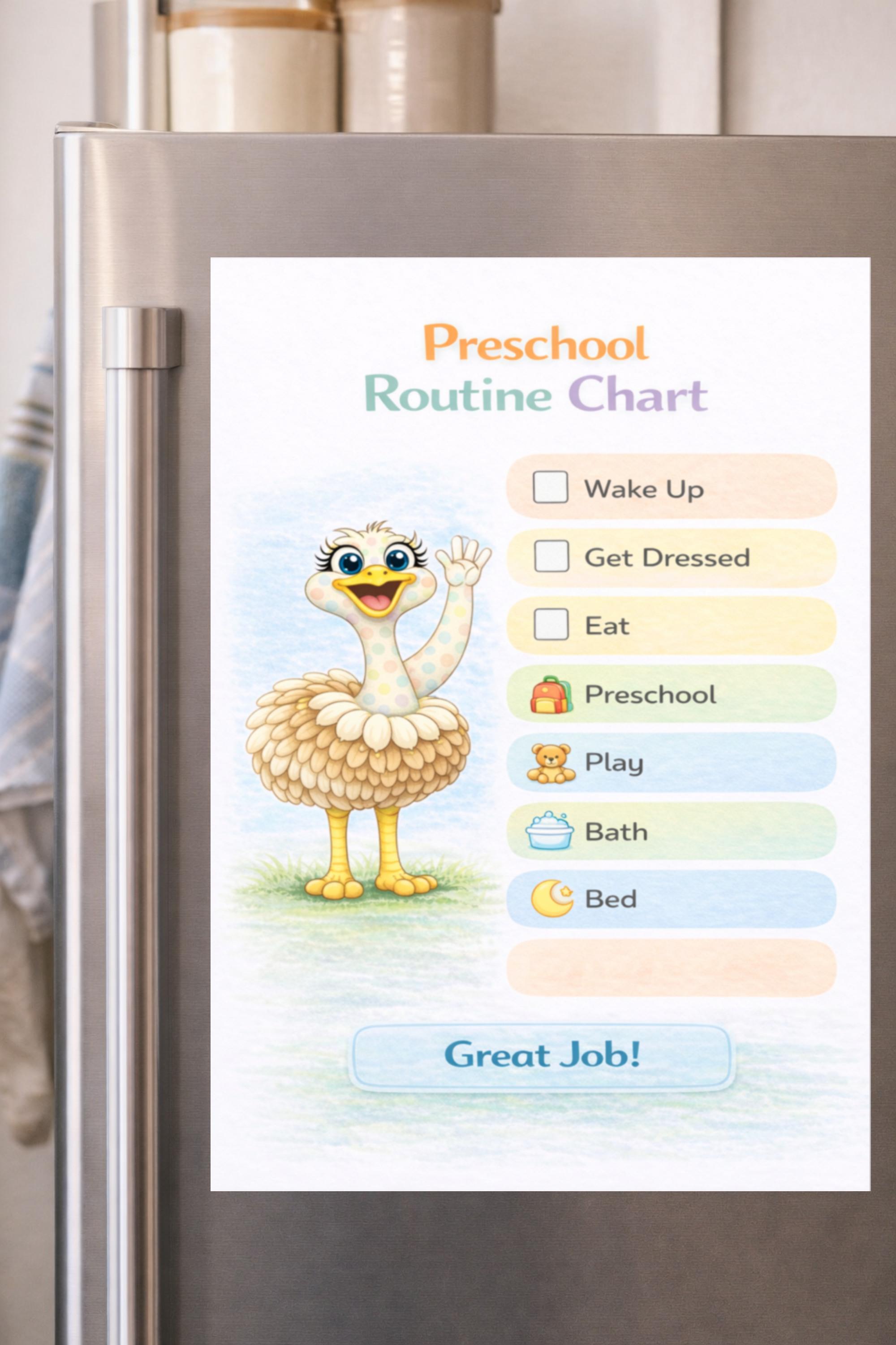Typical Preschool Routine Preschool Routine Chart Printable, Visual Schedule for Kids, Daily ...