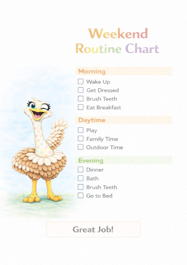 Weekdays Routine Chart Kids Routine Chart Printable Bundle, School Day Schedule, Weekend ...