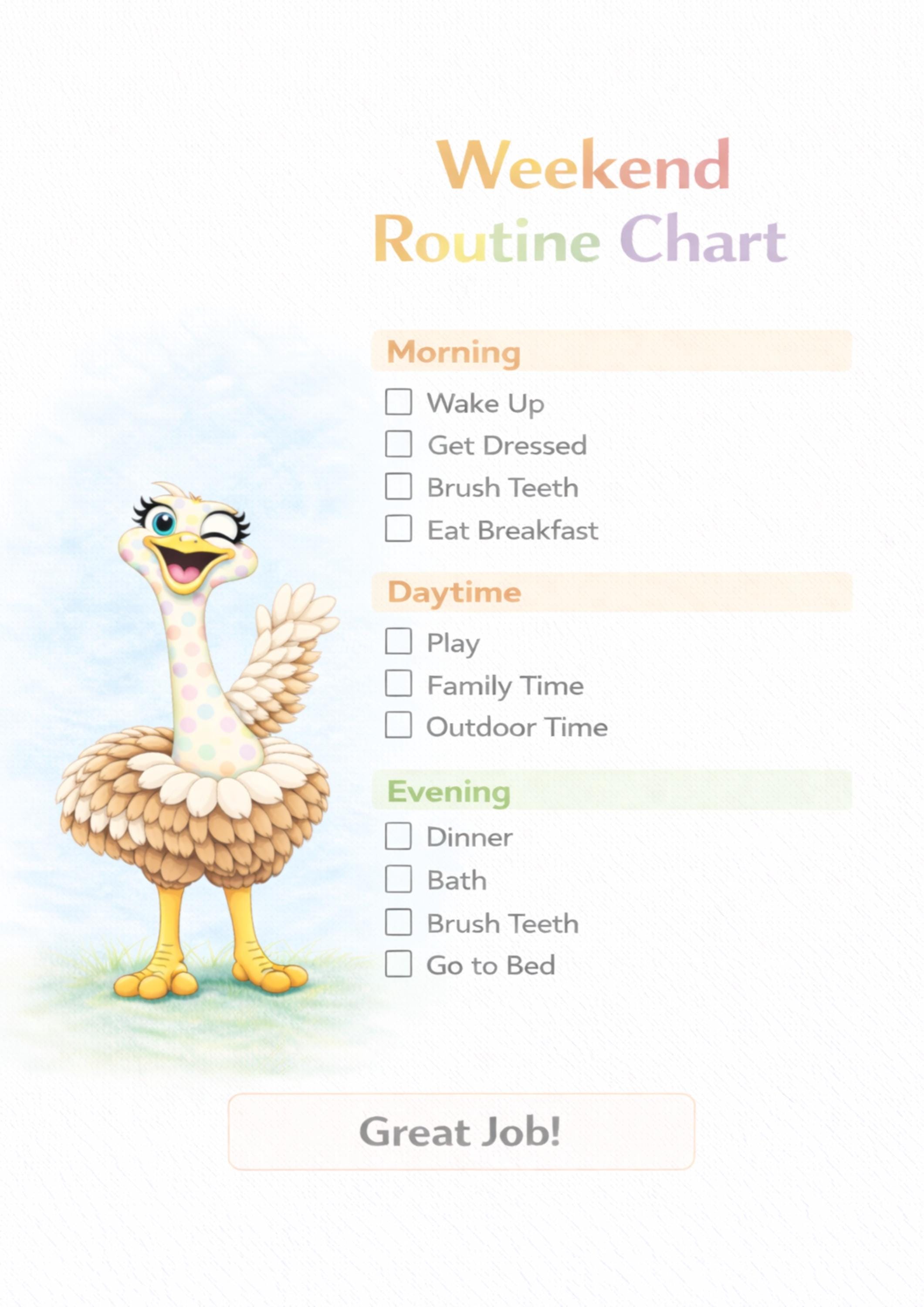 Weekend Daily Schedule Example Visual Weekend Schedule Printable for Kids – Visual Daily Checklist – Toddler ...