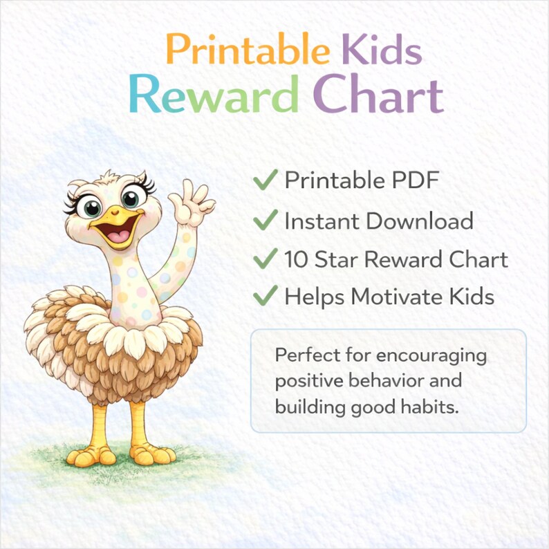 Reward Chart Kids Printable, Star Chart for Children, Daily Motivation ...