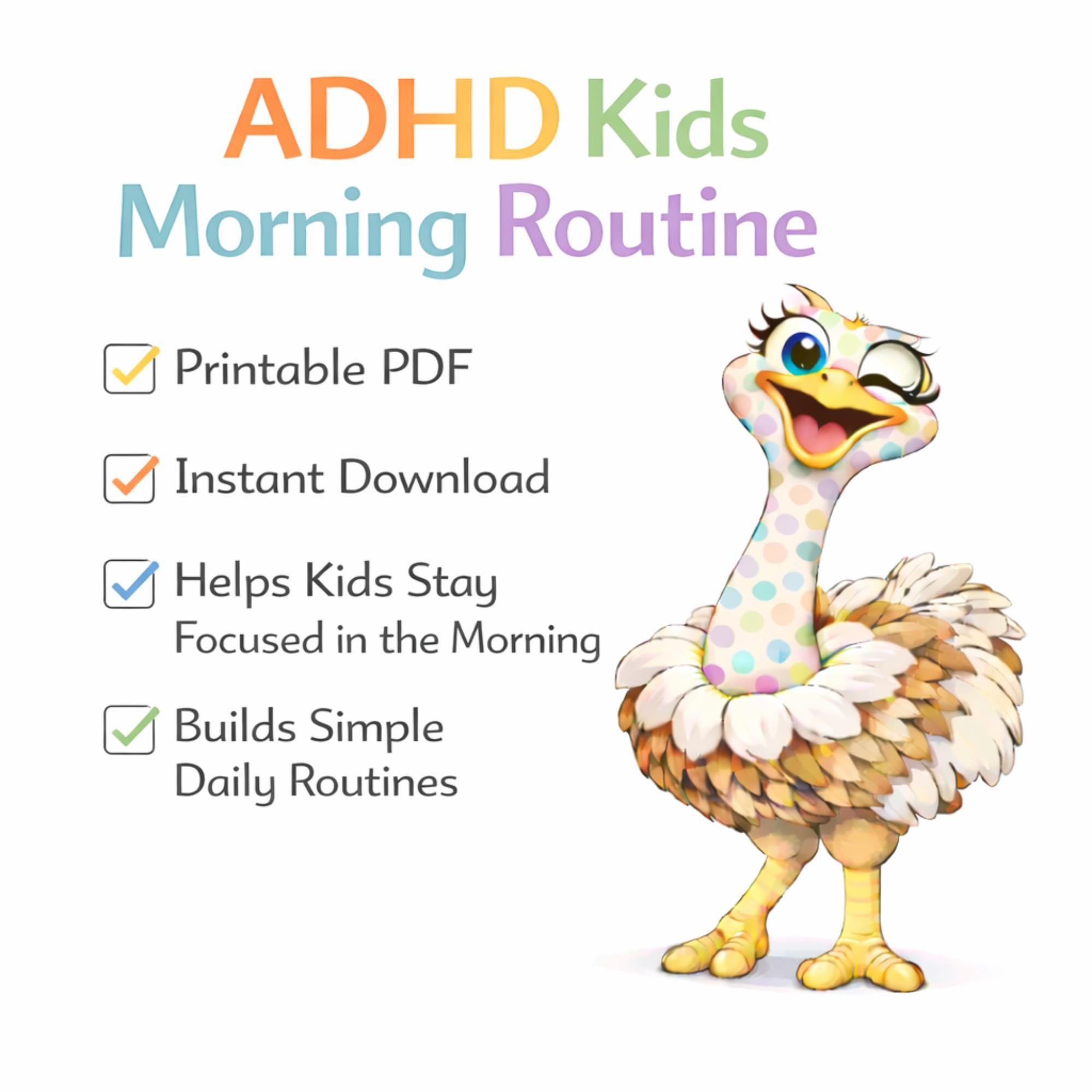 ADHD Morning Routine Chart for Kids – Visual Schedule That Makes ...